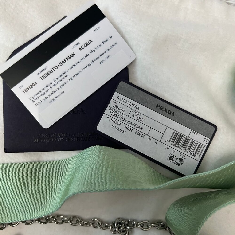 PRADA Saffiano Lux Re-Edition 2005 Shoulder Bag in Acqua - Picture 7 of 12